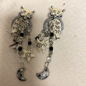 Lunch At The Ritz vintage owl earrings